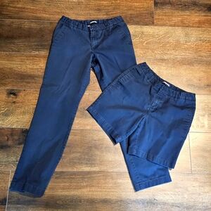 Child School Uniform Navy Pants and Shorts Set